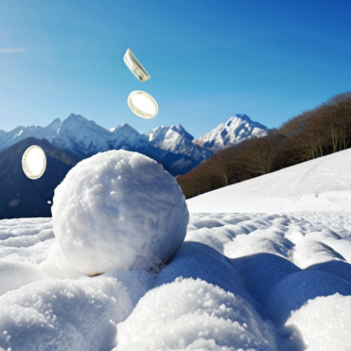 **Image:** A visual representation of the "Snowball Method" of debt repayment.  A small snowball rolling down a hill, gradually getting larger as it accumulates more snow (representing debt payments). The hill leads towards a bright, sunny scene symbolizing financial freedom. Focus on the feeling of momentum and growing success. Include Thai currency symbols or imagery.