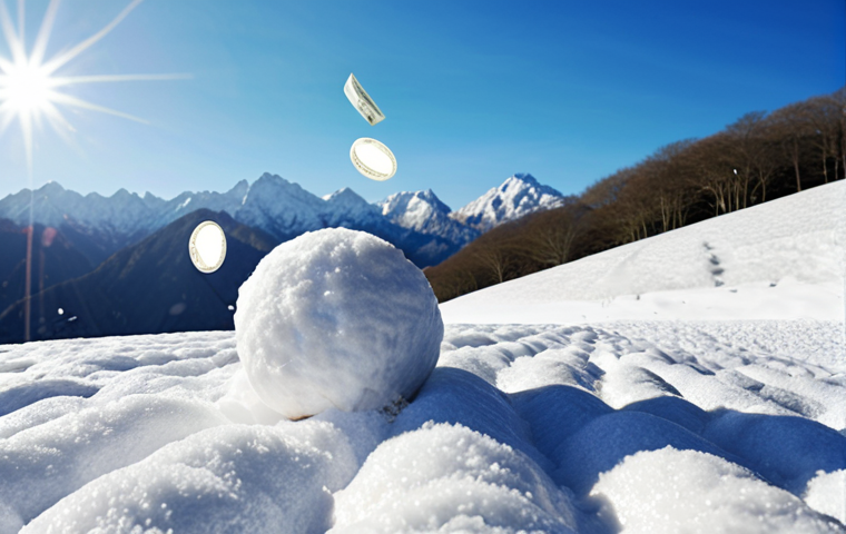 **Image:** A visual representation of the "Snowball Method" of debt repayment.  A small snowball rolling down a hill, gradually getting larger as it accumulates more snow (representing debt payments). The hill leads towards a bright, sunny scene symbolizing financial freedom. Focus on the feeling of momentum and growing success. Include Thai currency symbols or imagery.